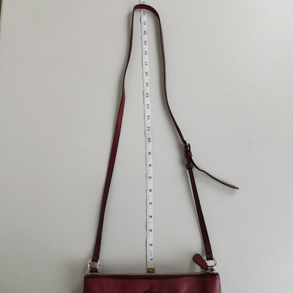 Coach Crossbody Bag Womens Red Vintage Small Pebbled Leather Purse Classic - Picture 8 of 16